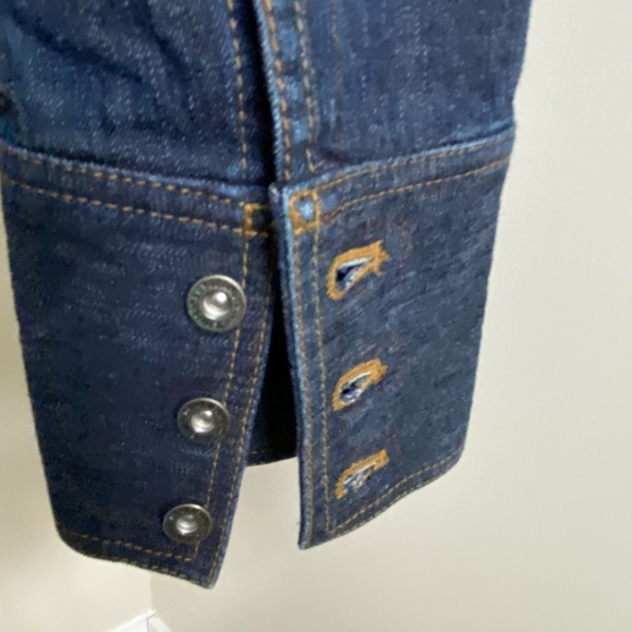 DKNY Dark Denim Tapered Waist Casual Work Western Y2K Jean Jacket- Sz M/L - Picture 7 of 16